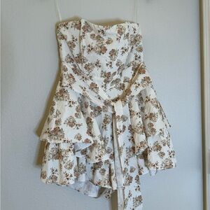 Windsor Strapless Dress with Floral Design